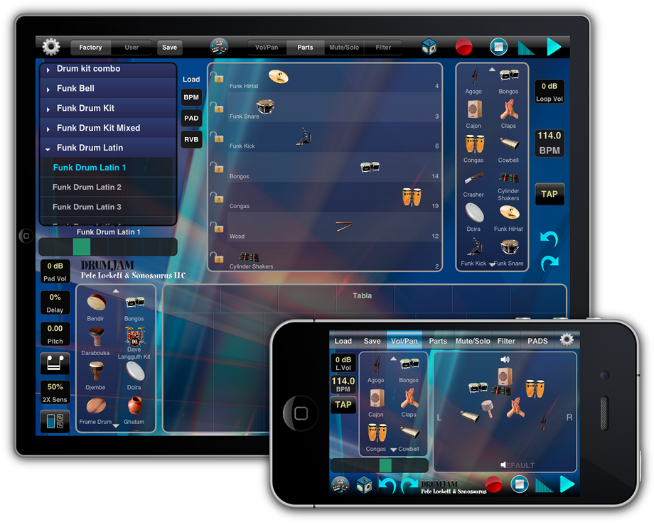 DrumJam iPad and iPhone